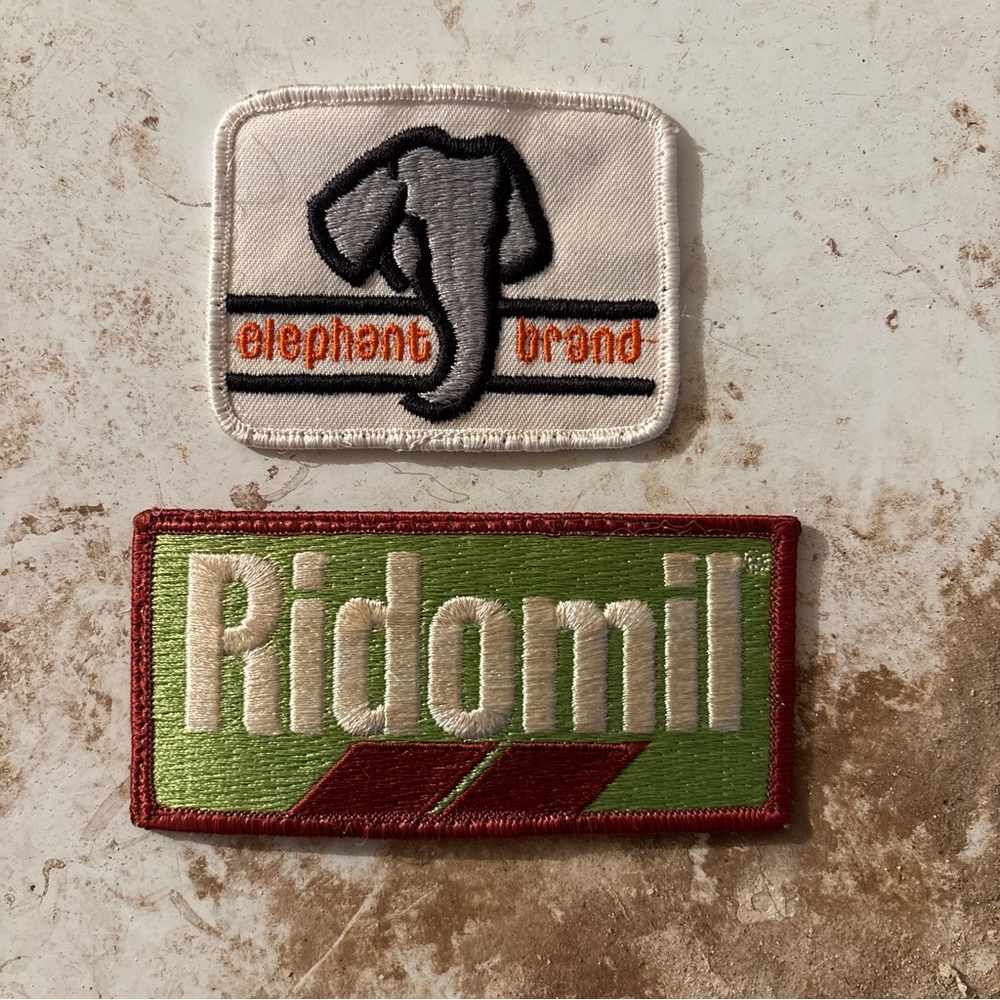 Vintage Elephant Brand and Ridomil Patches
